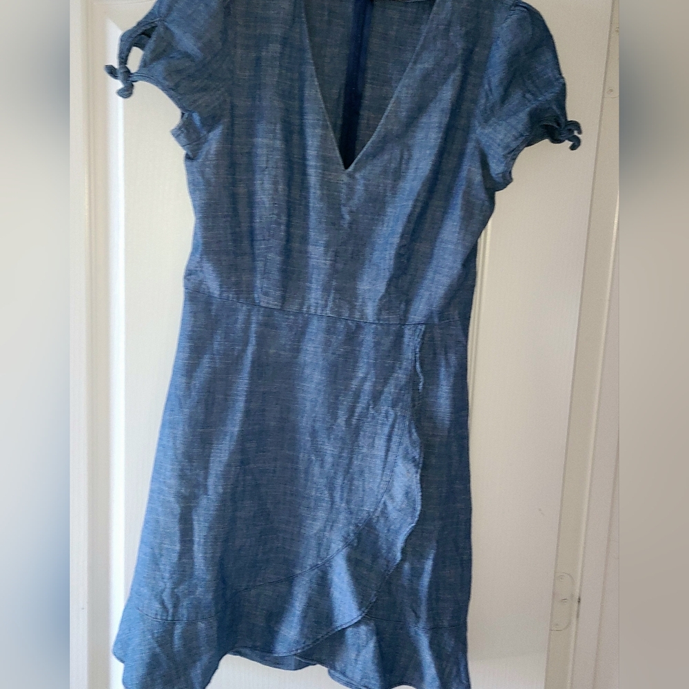 J. Crew Dress Mini Chambray Blue Woman Sz 6